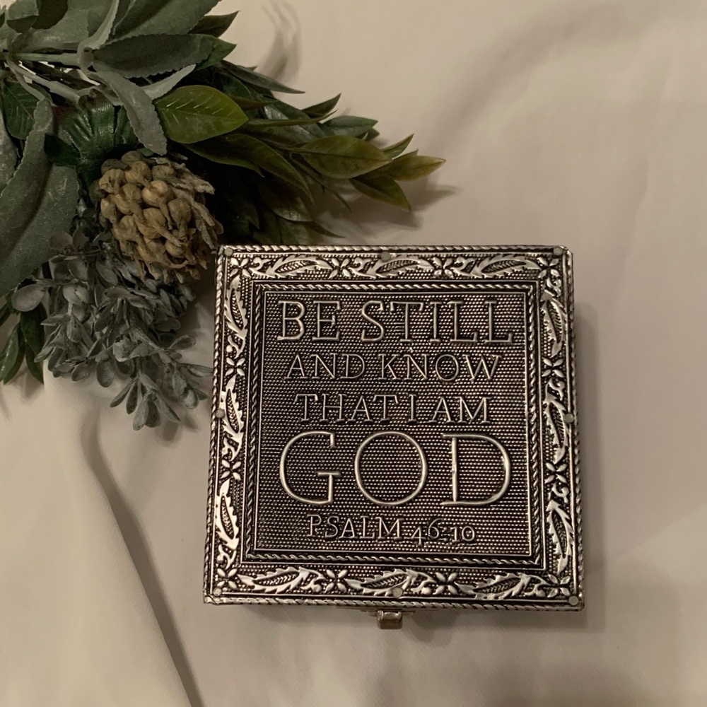 Be Still & Know Silver Accessories Jewelry Box